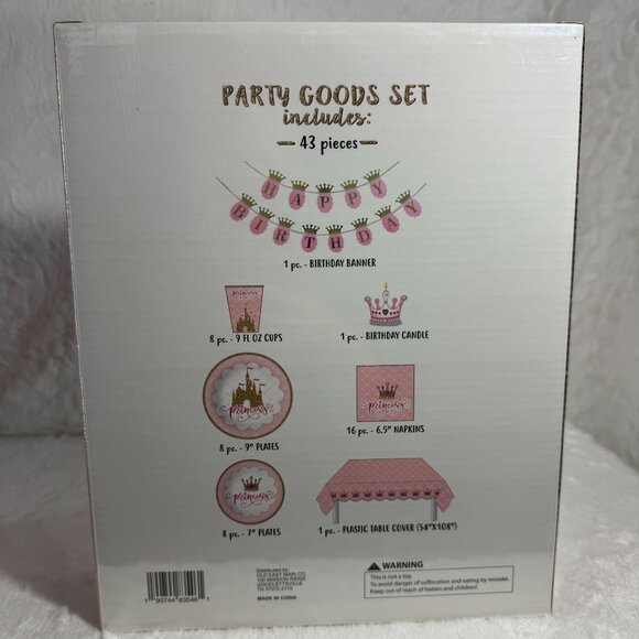 Princess Party In A Box 43 Pc Birthday Party Set For A Princess New Sealed Box - Picture 3 of 4